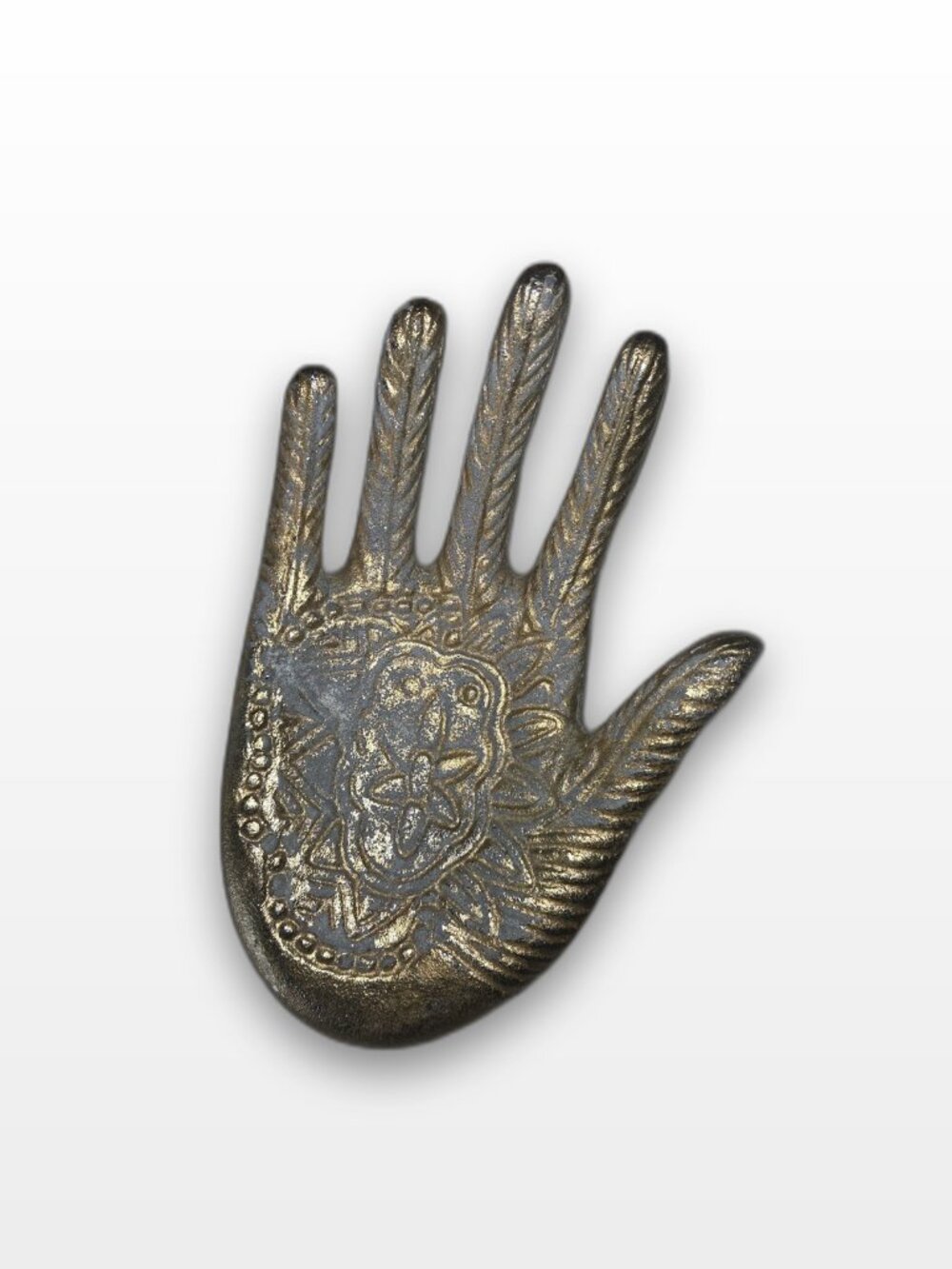 Gold Metal Hamsa Hand Incense Burner Owl Trinket Dish